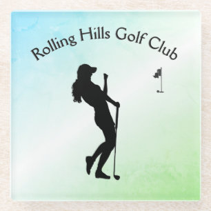 Dessous-de-verre En Verre Trou de golf pour dames en une entreprise verte