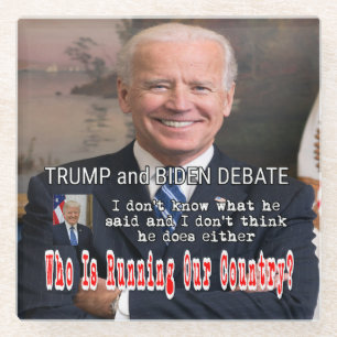 Dessous-de-verre En Verre Trump et Biden