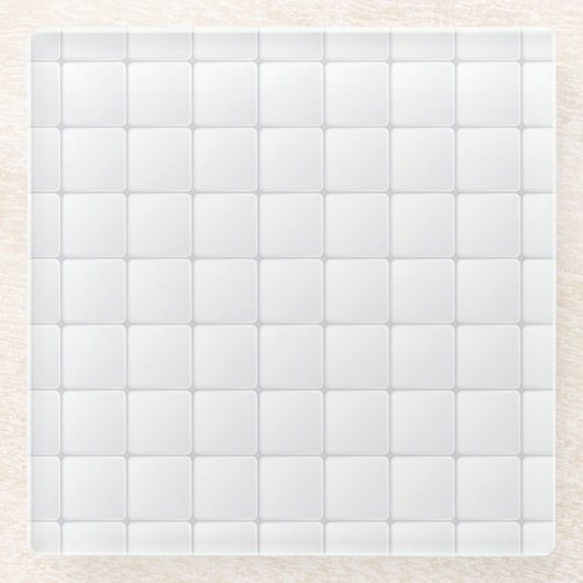 Dessous-de-verre En Verre Tuile blanche (Devant)