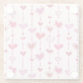 Dessous-de-verre En Verre Tuiles de coeur (Dos)