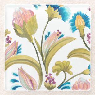 Dessous-de-verre En Verre Tuiles florales d'abbaye - fleurs de ressort