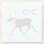 Dessous-de-verre En Verre Tuktu - Caribou Sur Neige (Dos)