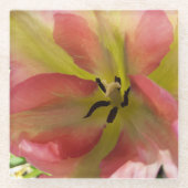 Dessous-de-verre En Verre Tulipe rose et jaune (Devant)