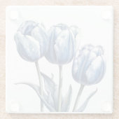 Dessous-de-verre En Verre Tulipes en bleu Delft (Dos)
