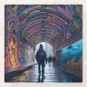 Dessous-de-verre En Verre Tunnel De Graffiti (Devant)