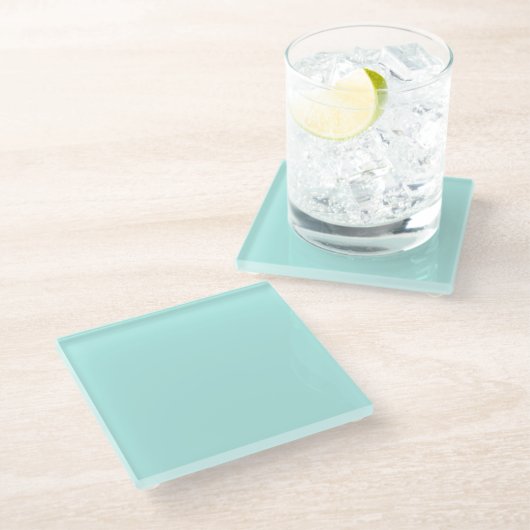 Dessous-de-verre En Verre Turquoise clair solide (Incliné)