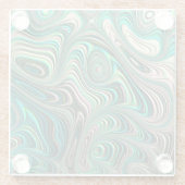 Dessous-de-verre En Verre Turquoise Paua Abalone Shell Fractal Motif Abstrai (Dos)