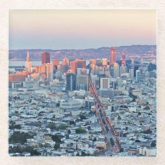 Dessous-de-verre En Verre Twin Peaks San Francisco (Devant)