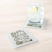 Dessous-de-verre En Verre Typographie bon thanksgiving Citrouille de récolte (Incliné)