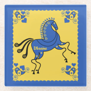 Dessous-de-verre En Verre Ukraine Art populaire slave traditionnel