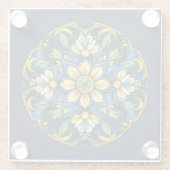 Dessous-de-verre En Verre 💚 💙 💛 Un Azulejo Unique Élégance : Jardin de mi (Dos)