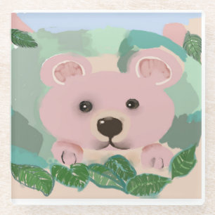Dessous-de-verre En Verre Un bébé ours