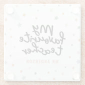 Dessous-de-verre En Verre Un cadeau d'une étoile d'enseignant moderne et col (Dos)