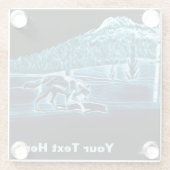 Dessous-de-verre En Verre Un Loup Sur Neige (Dos)