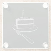 Dessous-de-verre En Verre Un magnifique morceau de gâteau Conception, Annive (Dos)