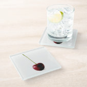 Dessous-de-verre En Verre Une coastère de cerise douce (Incliné)