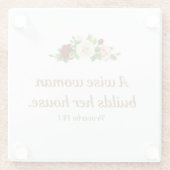 Dessous-de-verre En Verre "Une Femme Sage Construit Sa Maison" (Dos)