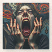 Dessous-de-verre En Verre Une Femme Tortueuse Haunting Scream (Devant)