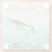 Dessous-de-verre En Verre Une Grenouille S'Enfonce Dans L'Étang Illustration (Dos)