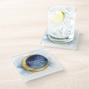 Dessous-de-verre En Verre Une Nuit Sous les Étoiles Lune Bleue Céleste  