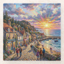 Une promenade de village balnéaire magnifique au c