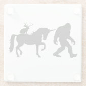 Dessous-de-verre En Verre Unicorne, Bigfoot, Jackalope (Dos)