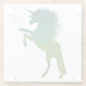 Dessous-de-verre En Verre Unicorne bleue et verte (Dos)