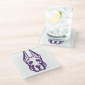 Dessous-de-verre En Verre Université d'Albany Chef de la mascotte Great Dane (Incliné)