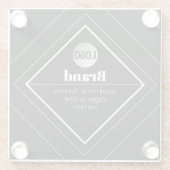 Dessous-de-verre En Verre Upload Your Logo & Customizable Text Design (Dos)