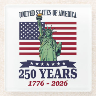Dessous-de-verre En Verre USA Statue of Liberty 250 Years 1776-2026