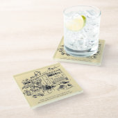 Dessous-de-verre En Verre Vacances de famille (Incliné)