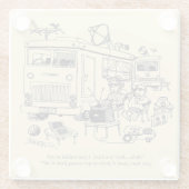 Dessous-de-verre En Verre Vacances de famille (Dos)