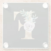 Dessous-de-verre En Verre Vacances d'hiver initiales lettre F (Dos)