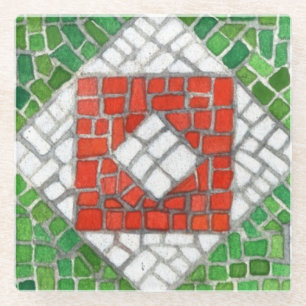 Dessous-de-verre En Verre VACANCES MOSAIC Verre Beverage Caster