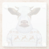 Dessous-de-verre En Verre Vache à chandail de Noël (Dos)
