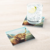 Dessous-de-verre En Verre Vache de Highland (Incliné)