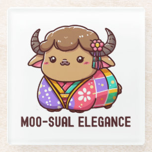 Dessous-de-verre En Verre Vache en élégance en Highland