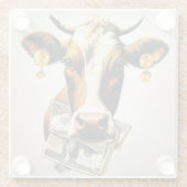 Dessous-de-verre En Verre Vache en espèces (Dos)