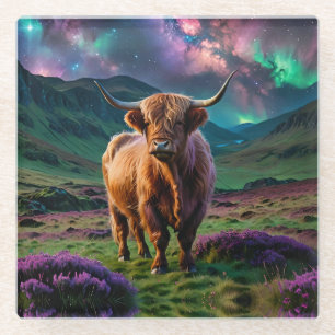 Dessous-de-verre En Verre Vache Highland Under The Stars
