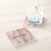 Dessous-de-verre En Verre Vachette blanche rose du sud-ouest (Incliné)