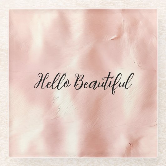 Dessous-de-verre En Verre Vachette blanche rose du sud-ouest (Devant)