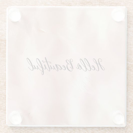 Dessous-de-verre En Verre Vachette blanche rose du sud-ouest (Dos)