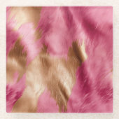 Dessous-de-verre En Verre Vachette Brown Western Pink Gold (Devant)