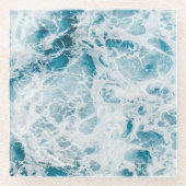 Dessous-de-verre En Verre Vague Océan Pacifique Bleu (Devant)