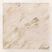 Dessous-de-verre En Verre Vagues d'or : Marbre Abstrait (Devant)