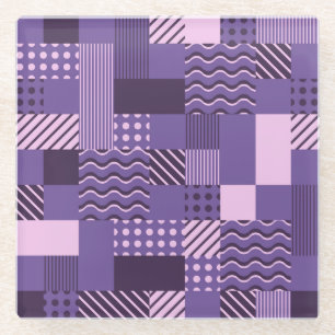 Dessous-de-verre En Verre Vagues Points Gris : Moderne Sans Fil.