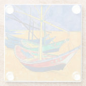 Dessous-de-verre En Verre Van Gogh Bateaux Plage impressionniste (Dos)