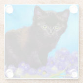 Dessous-de-verre En Verre Van Gogh Chat et fleurs (Dos)