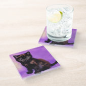 Dessous-de-verre En Verre Van Gogh Style Chat pourpre (Incliné)