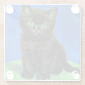 Dessous-de-verre En Verre Van Gogh Style Kitten noir (Dos)